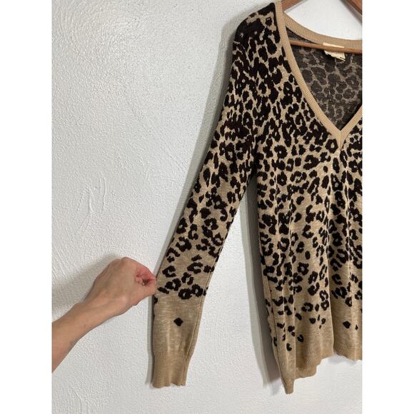 Ralph Lauren Denim & Supply Ombre Leopard Print V-Neck Sweater S Classic Preppy - Picture 2 of 11